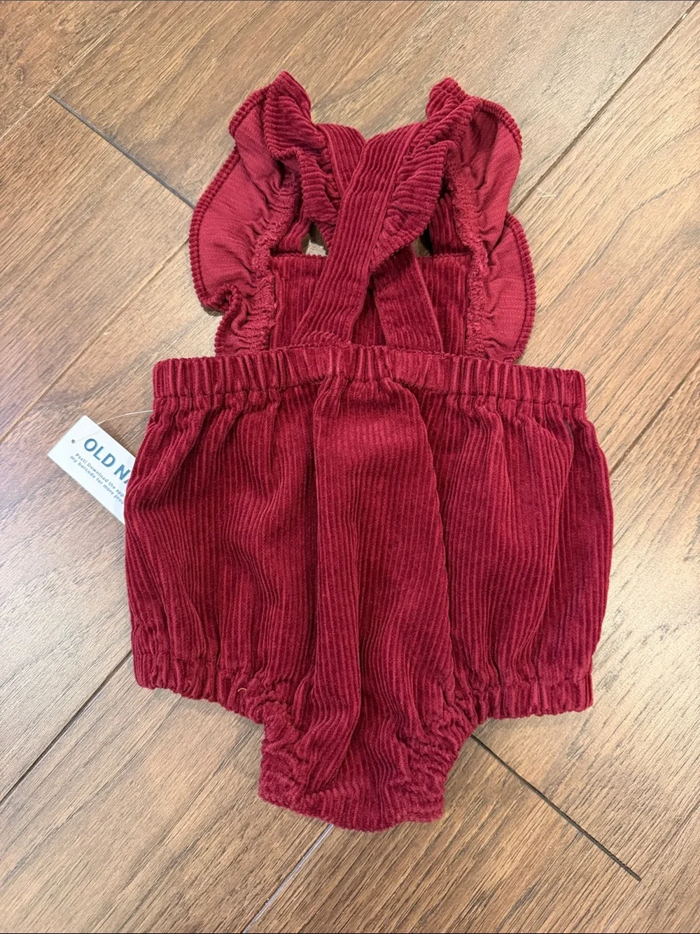 Old Navy Ruffled Corduroy Overall Romper 0-3 Months NWT - C39-112